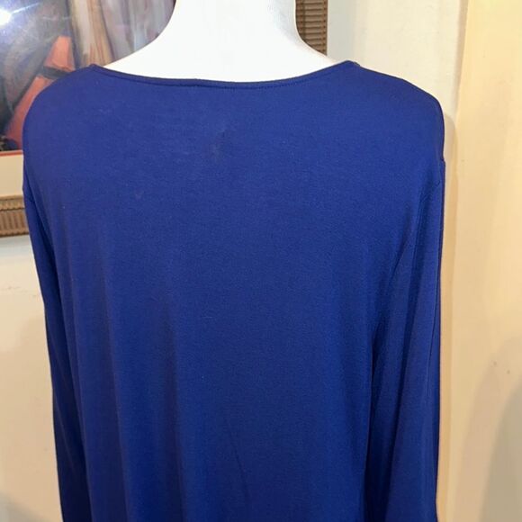 Chico’s Elegant Blue Asymmetrical Tunic Size 3-XL - Picture 9 of 11